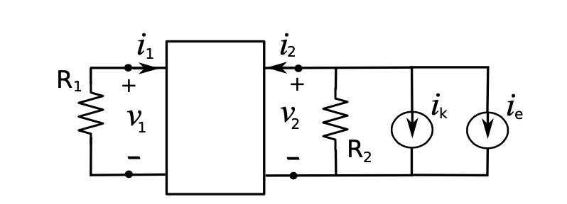 iz
+
R1
ie
+
ix
V2
R2
