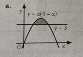 a.
y y = x(4-x)
ОЛ
y = 3
P
X