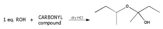 1 eq. ROH +
CARBONYL
compound
dry HCI
OH