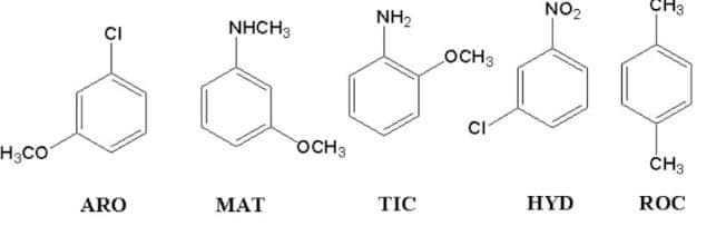 H3CO
CI
ARO
NHCH3
MAT
OCH 3
NH₂
TIC
OCH 3
CI
NO₂
HYD
#
CH3
ROC