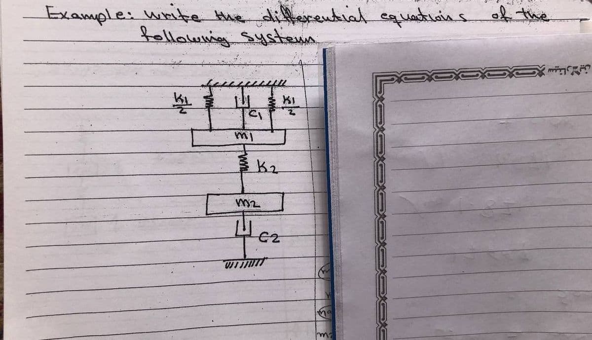 Example: wmite Hhe difereutial cquadtiwin s of the
fellaumig Systea.
子
單 山
拿b2
C2
