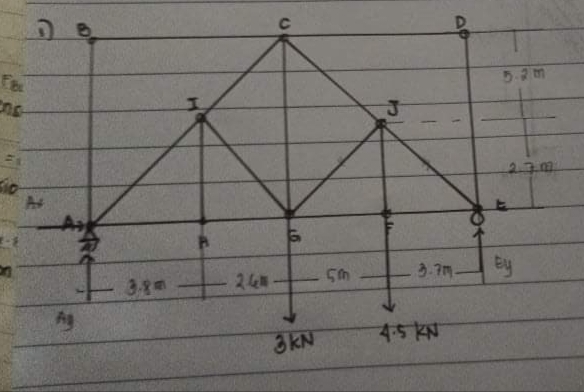 5.2m
At
24
3.7m.
Ey
3-8m
3kN
45KN
