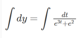 |
dt
dy =
e3t +e?
