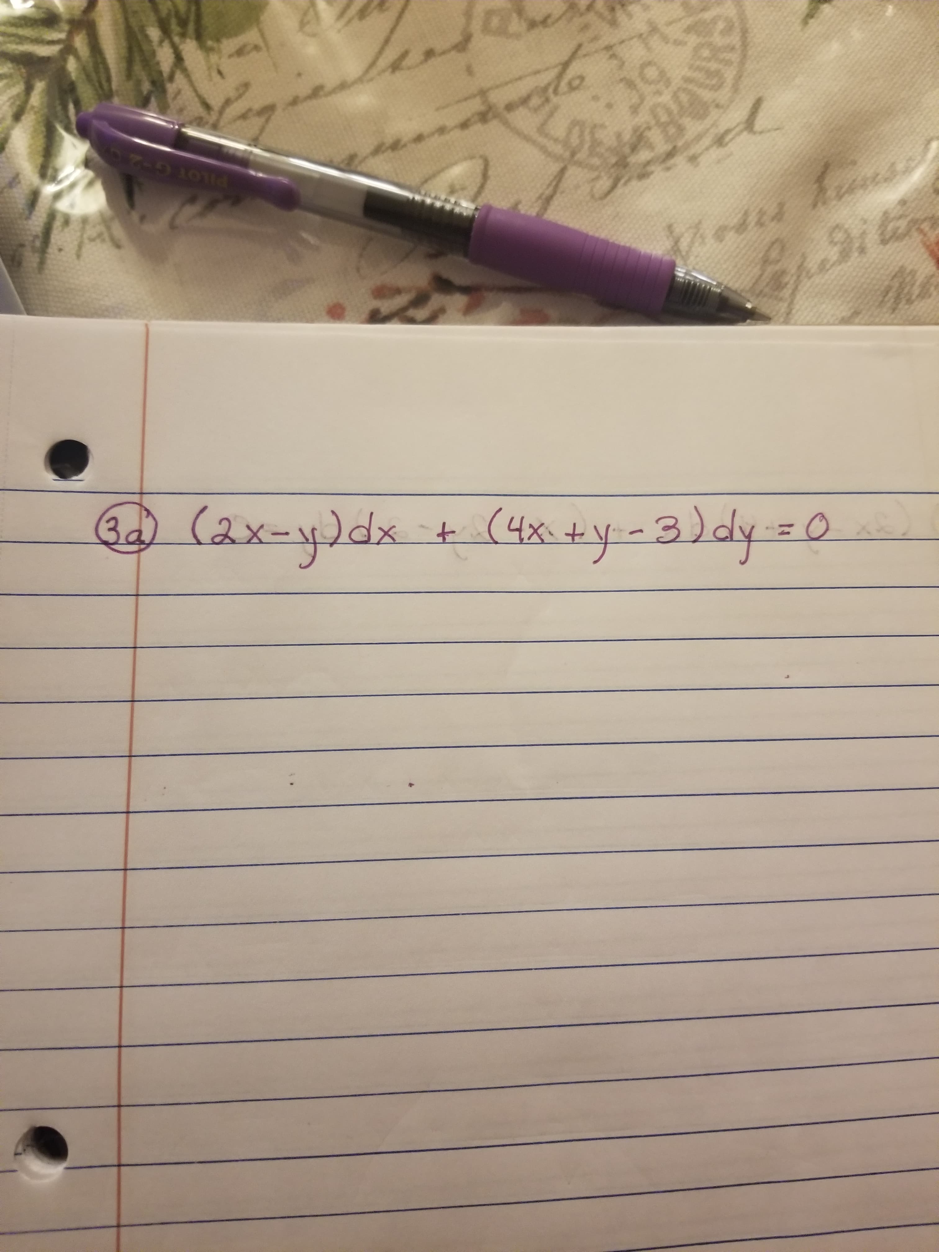 G) (2x-yJdx + (4x. +y-3)dy=
