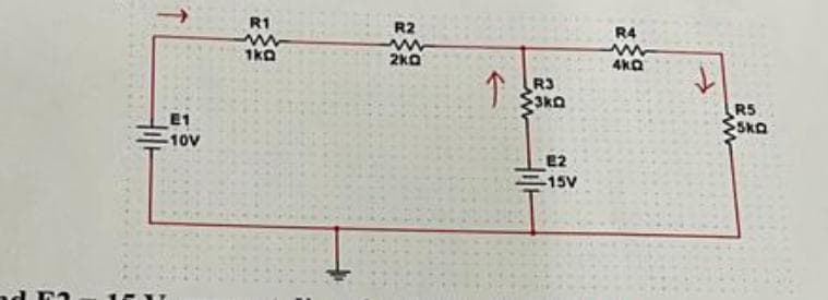 R1
R2
R4
1kO
2kO
4ka
R3
3ka
R5
Ska
E1
10V
E2
-15V
