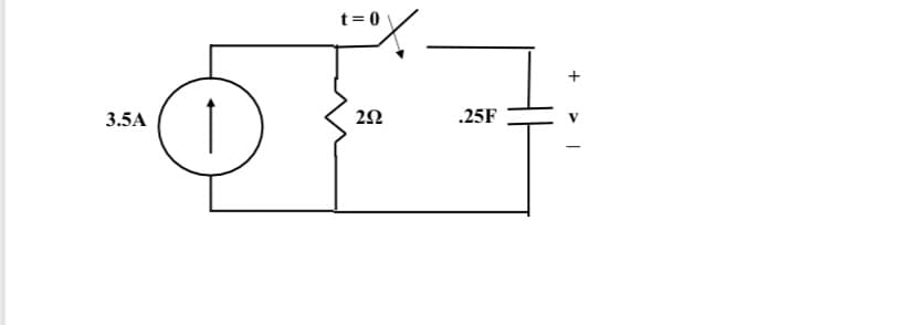 t= 0
3.5A
2Ω
.25F
+ > I
