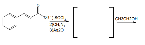 OH 1) SOCI,
CH3CH2OH
2)CH,N,
3)Ag20
