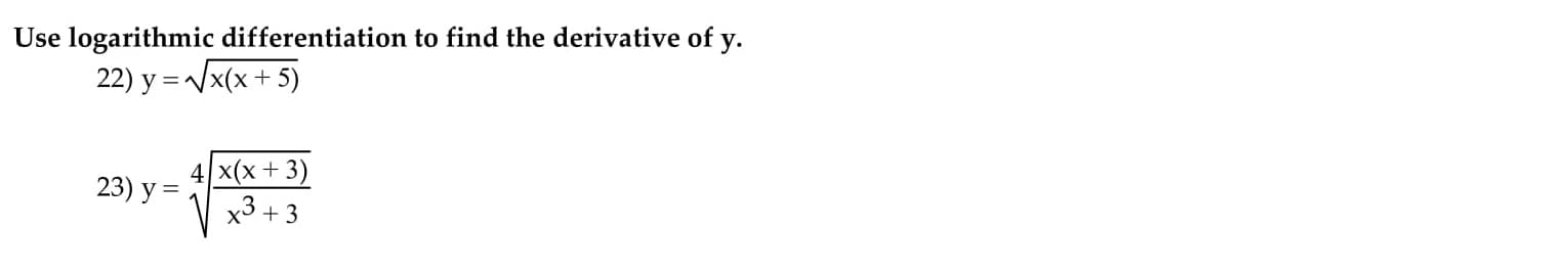 4 x(x+3)
23) y =
x3 + 3
