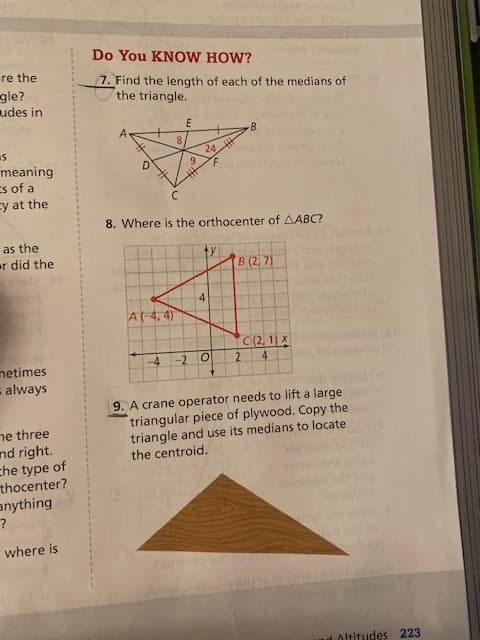 7. Find the length of
the triangle.
A
