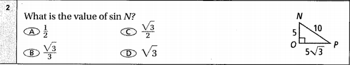 What is the value of sin N?
V3
N
10
V3
B
3
5V3
