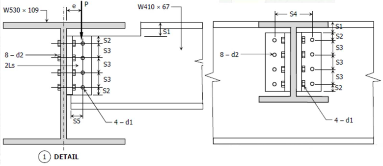 W410 x 67
W530 x 109
S4
*52
S2
S3
S3
8 - d2
8- d2
2Ls
S3
S3
S3
S3
S2
S5
4 - d1
4 – d1
1) DETAIL
-
