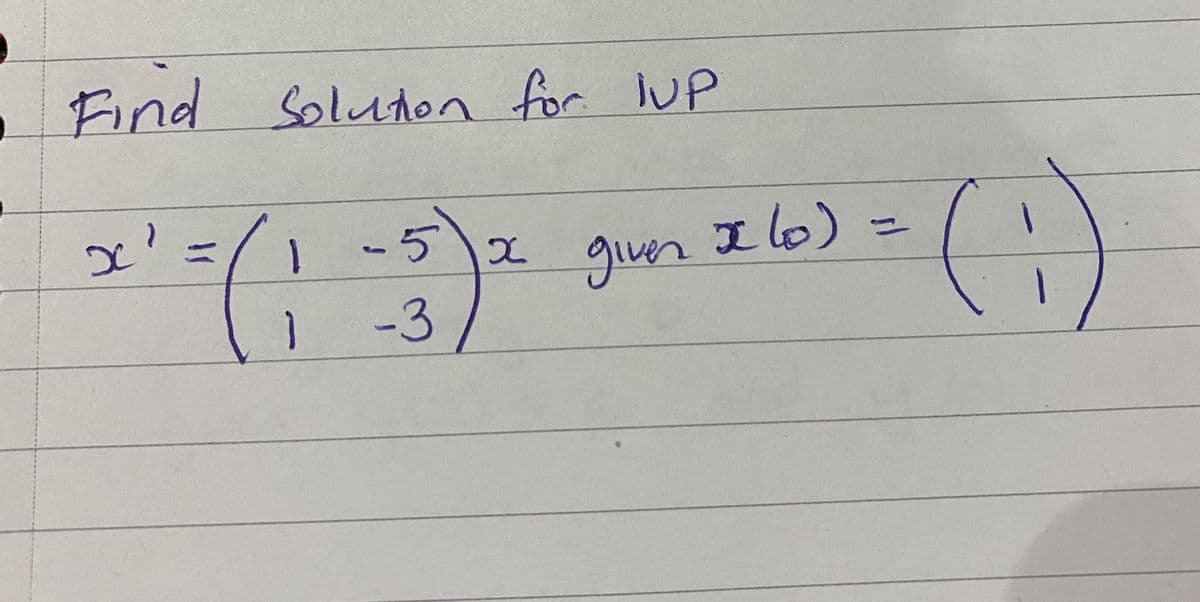 Find
Soluton for. uP
%3D
giuen I lo)
%3D
-3
