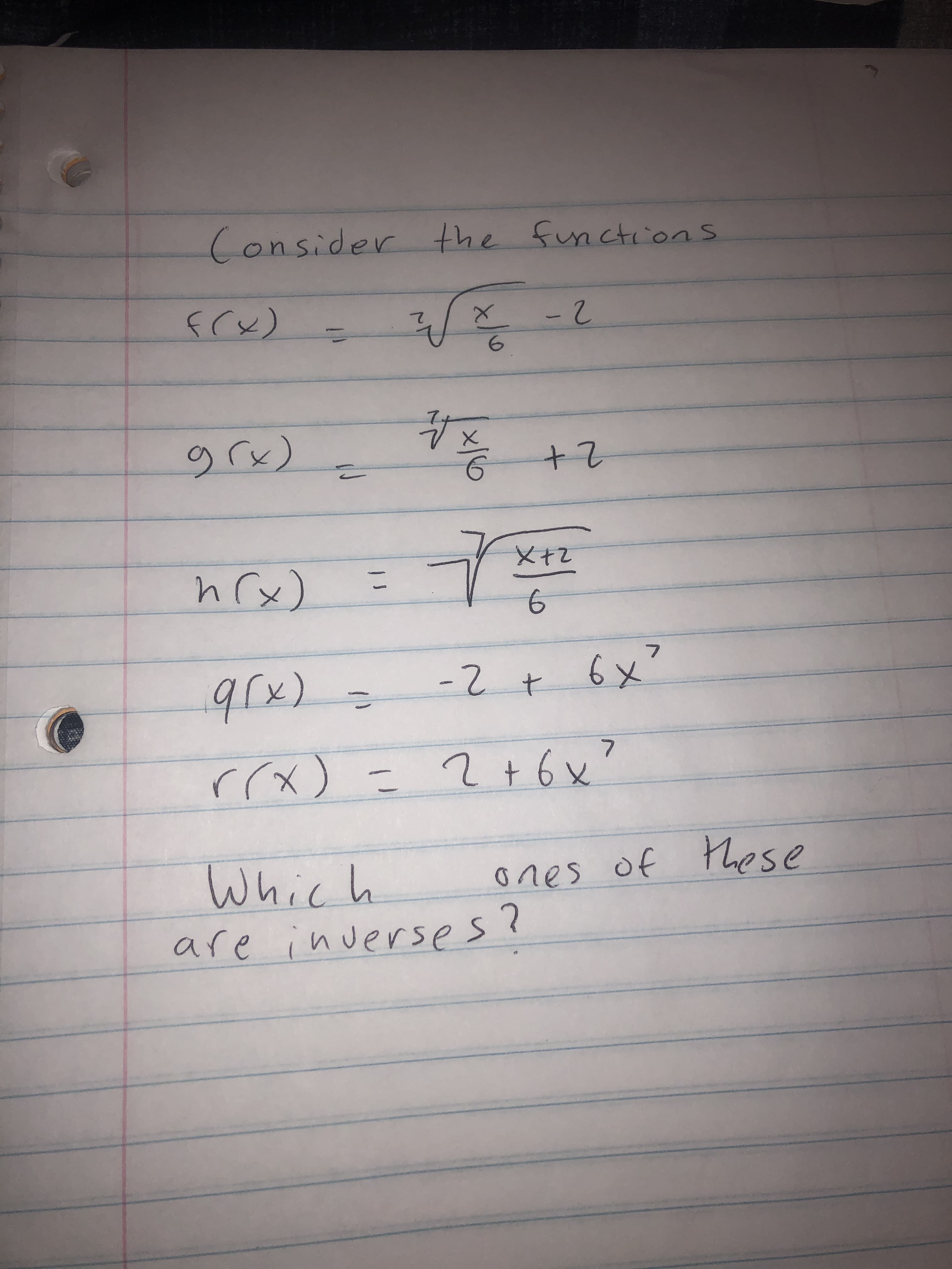 Consider the functions
frx)
2-
6.
