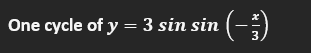 One cycle of y = 3 sin sin (-)
3
