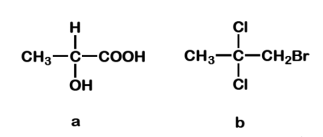 J16-6
CI
H
.
CH3-C-COOH CH3-C-CH₂Br
.
OH
a
CI
b