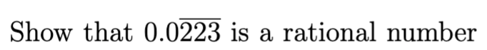 Show that 0.0223 is a rational number