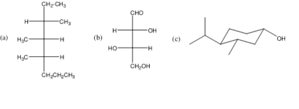 CH- CH3
CHO
-CH3
(a) H3C-
(b)
H-
HO,
но
H.
H3C-
H-
CH,OH
ČH-CH,CH,
