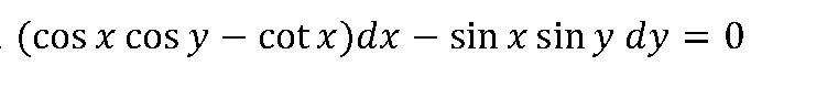 (cos x cos y – cot x)dx – sin x sin y dy = 0
-
