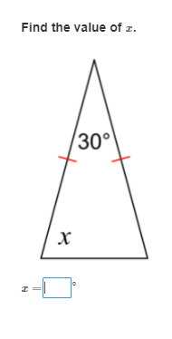 Find the value of z.
30°
