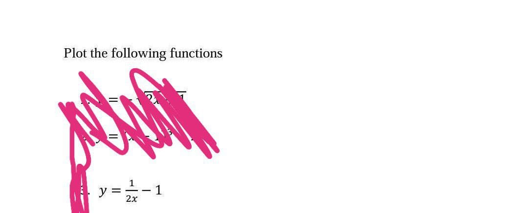 Plot the following functions
y =-1
2x
