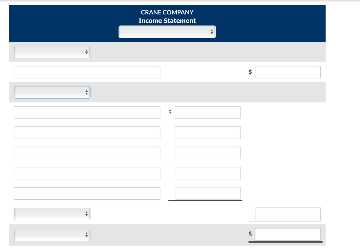 CRANE COMPANY
Income Statement
%24
%24
