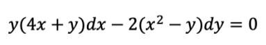 У(4х + у)dx — 2(х2 — у)dy %3D0
