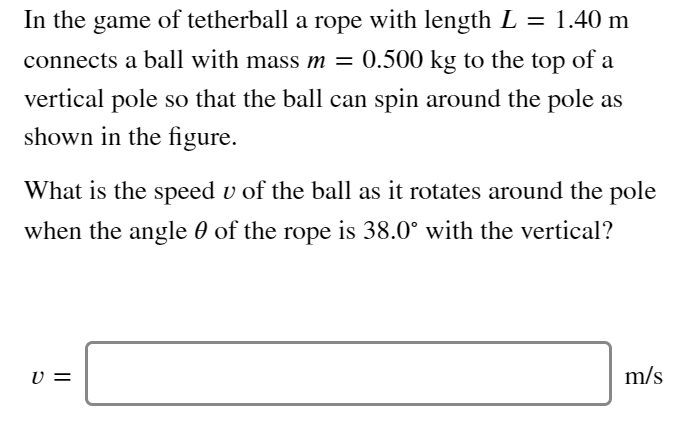 What is the speed v of the ball
