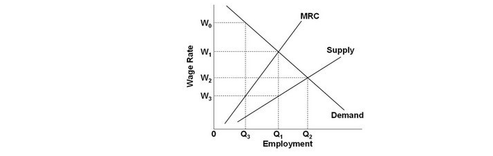 MRC
W.
w,
Supply
W2
W,
Demand
Q2
Employment
Wage Rate
