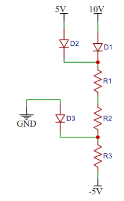 GND
5V
D2
D3
10V
W
-5V
D1
R1
R2
R3