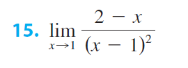 2-x
x→1 (x − 1)²
15. lim