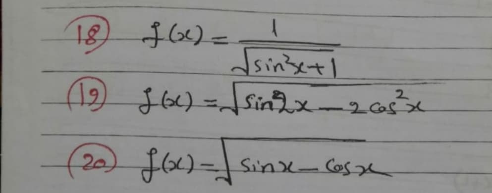 18
Ssinset!
(12) $ Gx) =Sin2x-2030
20
Sinx-Cose
