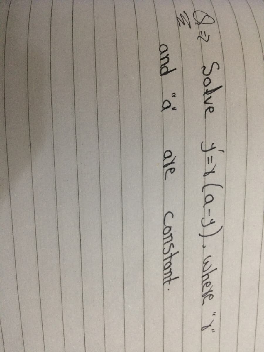 Az Solve yer(a-s).where "Y
and "a
are
constant
