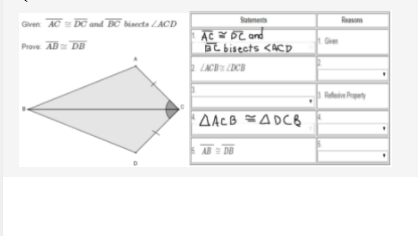 Sutenet
Reaso
Given AC DC and BC bisects LACD
AC D and
t bisects <ACD
Gen
Prove AD DB
LACB DCB
AB DB
