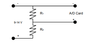 R1
A/D Card
9-14 V
R2
