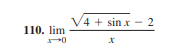 V4 + sin x - 2
110. lim
