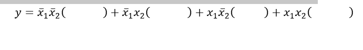 y = x,x2(
) + x1x2(
) + x1x2(
