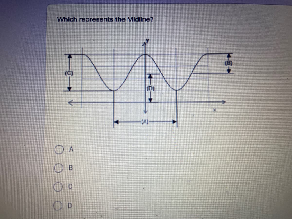 Which represents the Midline?
(B)
(D)
(A)-
B.
D.
