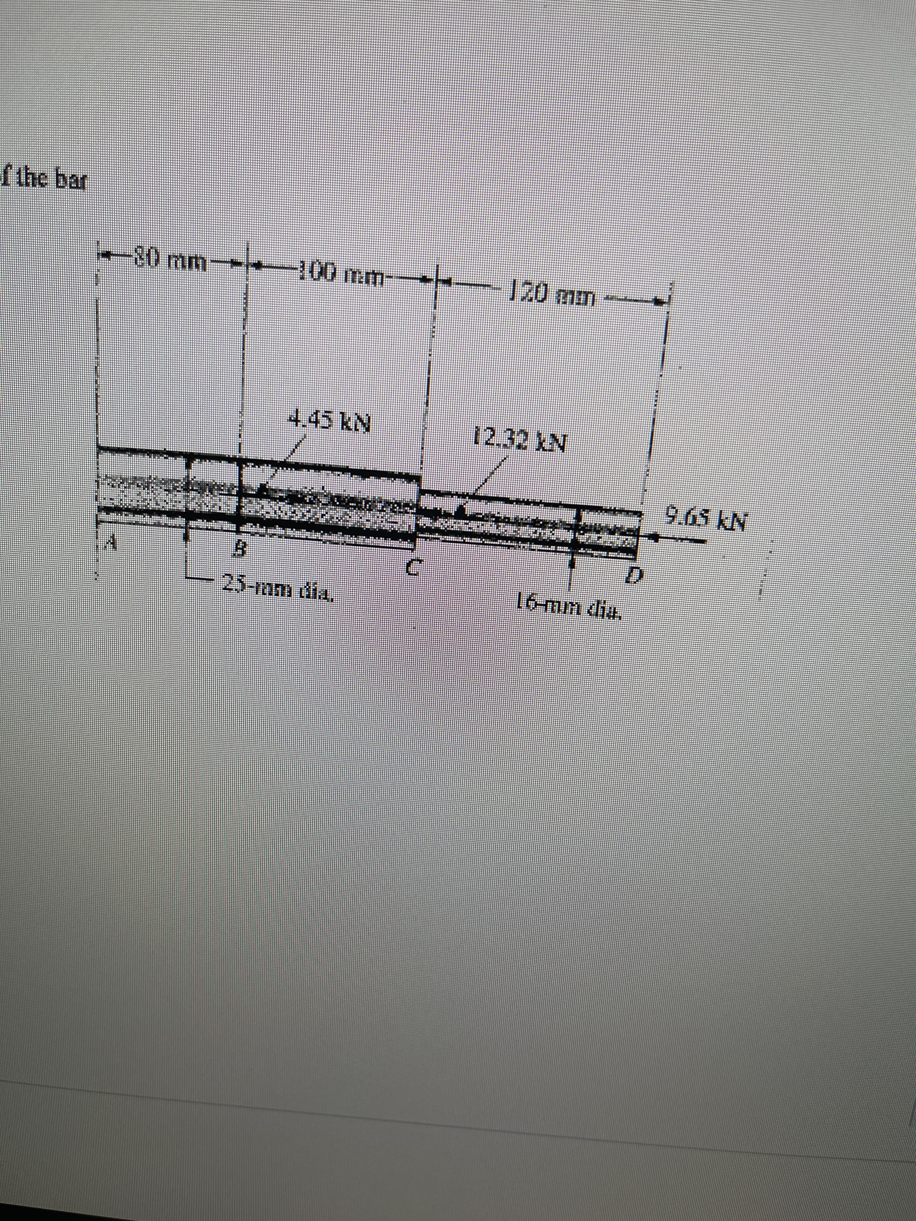 ****
****
fthe bar
-80 mm
---
100mm-
4.45KN
NY S9 6
25-ram dia.
16-mm dia,
