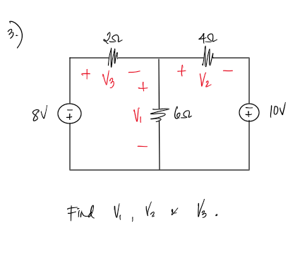 8V
1+
+
ܘ
-ж
√3
+
V₁
I
+
65
452
м
V₂
Find V, Vz x Vз.
V₂
+ IOV