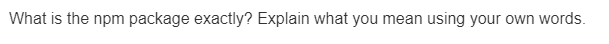 What is the npm package exactly? Explain what you mean using your own words.