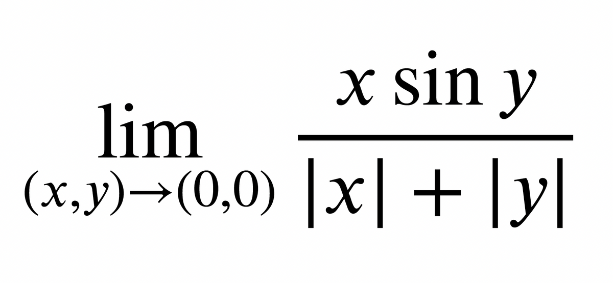 x sin y
lim
(x,y)→(0,0) x + y|
