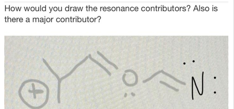 How would you draw the resonance contributors? Also is
there a major contributor?
+
O