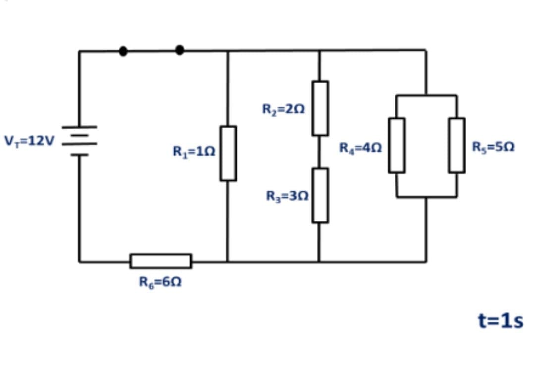 R,=20
V,=12V
R3=10
R3=50
R=40
R3=30
R=60
t=1s
