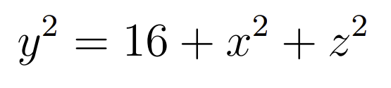 y? = 16 + x² + z²
