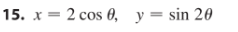 15. x = 2 cos 0, y = sin 20