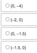 O (0,-4)
O (-2, 0)
O (0, -1.5)
O (-1.5, 0)