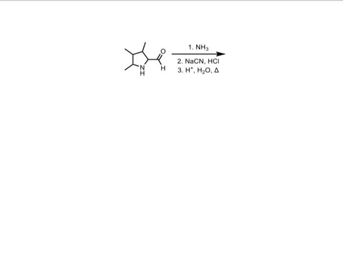 1. NH3
2. NaCN, HCI
H
3. H*, H20, A
