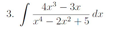 4x3 – 3.x
d.x
x4 – 2x2 + 5
3.
