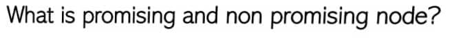 What is promising and non promising node?