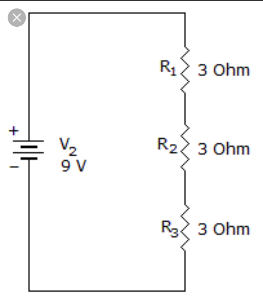 R12 3 Ohm
+
R2 3 Ohm
V2
9 V
R3 3 Ohm
